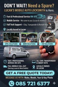 Mobile Car Key Replacement & Programming - Lucan