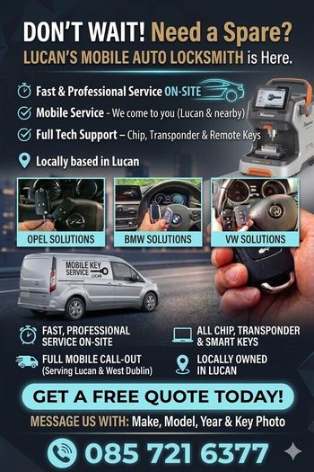 Mobile Car Key Replacement & Programming - Lucan