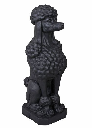 Large Black Poodle Garden Statue 80cm  Luxury Dog Sculpture for Garden, Patio, Entrance & Driveway