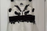 Black and white evening dress