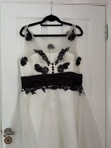 Black and white evening dress
