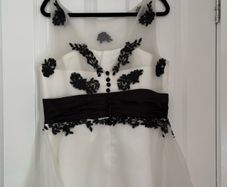 Black and white evening dress