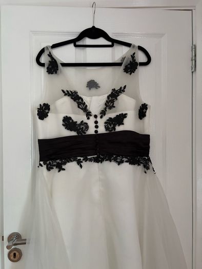 Black and white evening dress