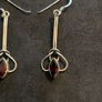 925 Sterling Silver Garnet Celtic Knot Earrings Image 2