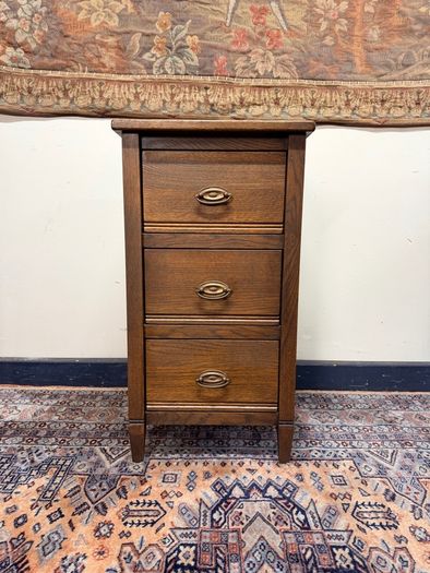 Vintage French Country Oak Nightstand
