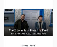 Two Johnnies Pints in a field 6 tickets 50 each