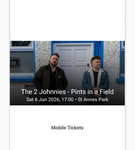 Two Johnnies Pints in a field 6 tickets 50 each