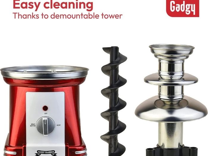 Stage Chocolate Fountain 90 Watt | 31.5 cm high with Stainless Steel Tower | 750 Gram Capacity | Retro Look | Great for Children's Birthdays and Weddings (FREE POSTAGE)