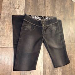 Vintage Vibe Embroidered Low Waist Black Jeans.Statement Waist V XS 6-8
