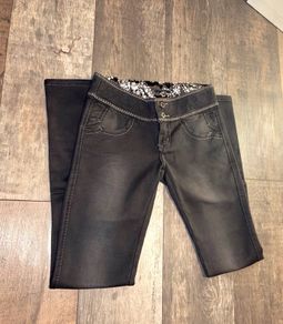 Vintage Vibe Embroidered Low Waist Black Jeans.Statement Waist V XS 6-8