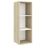 2 Piece TV Cabinet Set White and Sonoma Oak Chipboard Image 2