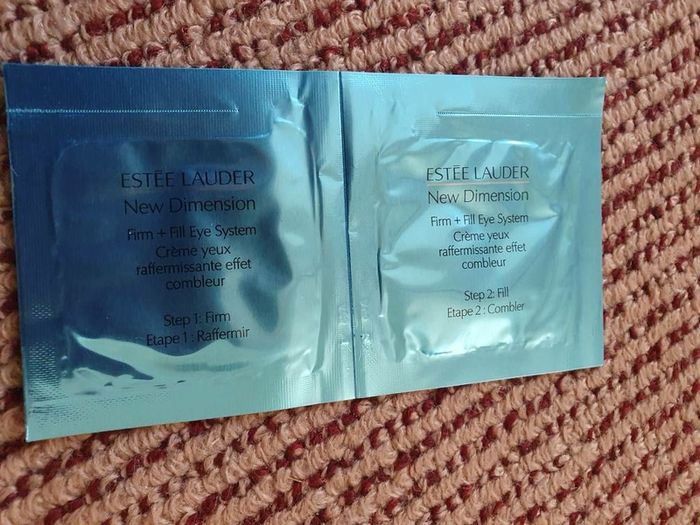 Brand New Estee Lauder New Dimension Firm + Fill Eye System 2ml Sample Package 10ml + 10ml