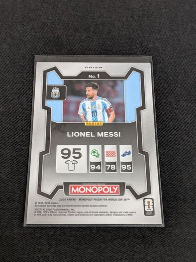 Monopoly Prizm Fifa World Cup 2026 Four Corners Green Wave Lionel Messi Argentina