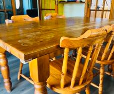 Pine kitchen table and 6 chairs