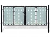 Black Double Door Fence Gate 300 x 175 cm
