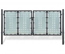 Black Double Door Fence Gate 300 x 175 cm