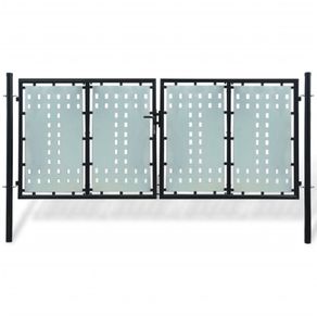 Black Double Door Fence Gate 300 x 175 cm