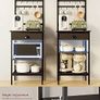 5 Tier Coffee Bar Station, Coffee Stand with Fabric Drawers, 8 S-Shaped Hooks, Corner Bar Cabinet, Height Adjustable, Bakers Rack for Kitchen, Living Room, Black Image 8
