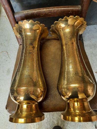 Large brass vases