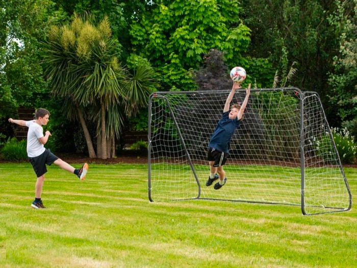 Brand New 10ft x 6ft Metal Football Goal Grey