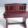 Vintage wood doll's house dining room furniture & tableware Image 7
