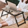 Grey Laptop Table Laptop Stand Breakfast Tray Folding Legs Bed Sofa Height Adjustable for up to 15.6 Inch Laptops 55 x 35 x 23 cm Image 2
