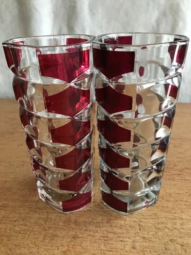 Vintage Ruby Red Glass Vases