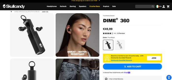 Skullcandy Dime 360 True Wireless Earbuds