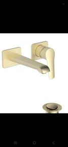 Aqualla hanna wall mounted basin mixer Brushed brass