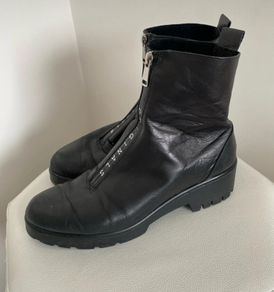Black Leather Ankle Boots