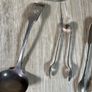 Vintage job lot of 9 EPNS Items - Sugar / Ice tongs, Ladle, Spoons & Fork Image 10