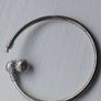 Pandora Moments 925 sterling silver bangle bracelet with a ball clasp. Image 4