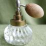 Vintage Iridescent Glass Perfume Bottle and Puffer. Image 6