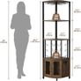 Corner Bar Cabinet with Glass Holder, 4 Tier Liquor Wine Cabinet with Metal Mesh Doors, Buffet Cabinet Wine Rack Cabinet with Anti-tip Kit for Home Coffee Bar Liquor and Wine Storage Image 3