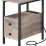 2 Side Tables, Narrow Bedside Rustic Greige and Black Image 10