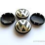 4x VW 56mm Black Chrome logo Volkswagen alloy wheel centre caps cap Hub Cover 56 Image 3