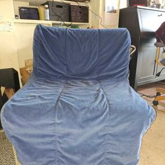 Blue chair bed with washable cover