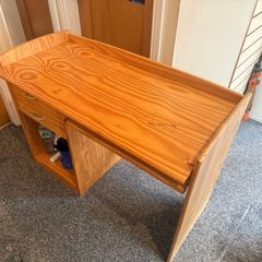 Solid Wooden Office Desk / Study Desk with Drawers & Keyboard Tray
