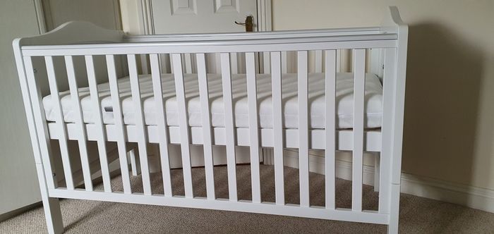 Nested Sorrento wooden cot bed white from Smyths