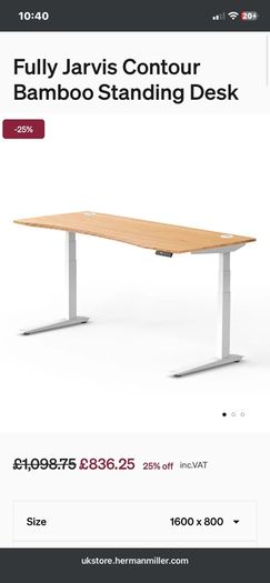 Herman Miller Fully Jarvis Contour Standing Desk