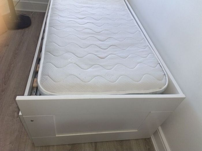 Ikea Brimnes bed and Pocket sprung mattress