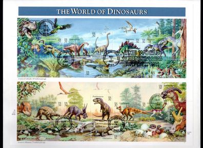 1997 USA The World of Dinosaurs Commemorative Stamps Sheet on plain first day cover with Grand Junction cancel