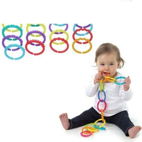 Rainbow Teether Ring Links Plastic Baby Kids Infant Stroller Gym Play Mat Toys