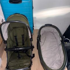 Tandem double green egg(2) pram