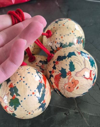 vintage set of Christmas baubles