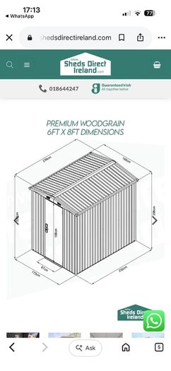 Sheds direct woodgrain shed 6ft  x 8ft
