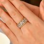 Silver Gold Tone Wide Band Ring Image 5