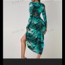 Shein Tie Dye Draped Collar Asymmetric Hem Dress Image 2
