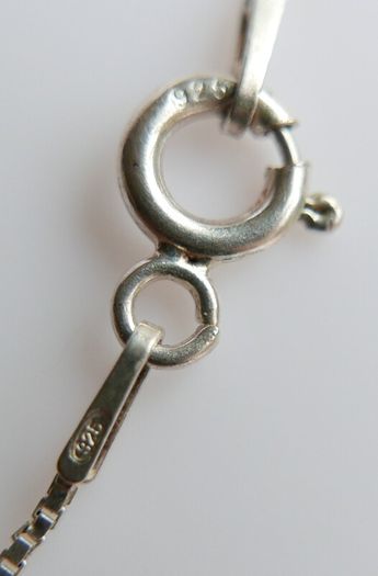 Vintage 925 Sterling Silver heart pendant necklace, length 16" - 2.0g