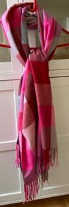 Gorgeous Pink/Red Checked Oversized Scarf Wrap Shawl Pashmina